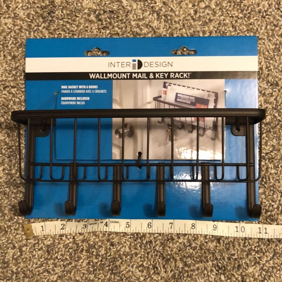 NWT InterDesign Wallmount Mail & Key Rack - Picture 4 of 5